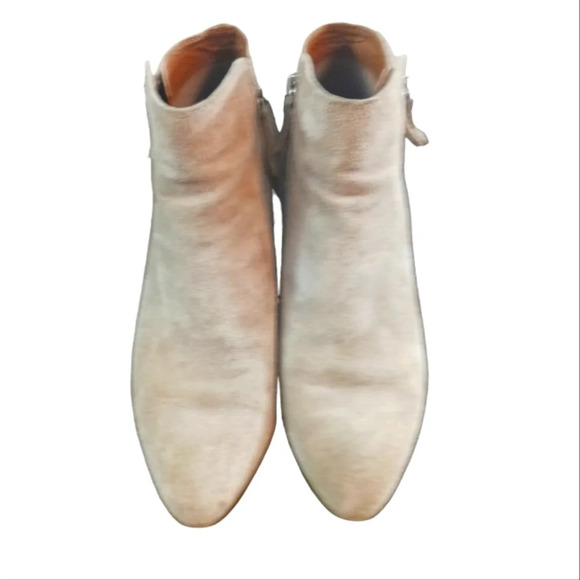Frye Ash Suede Double Zip Tan/Beige Ankle Boots Boho Southwestern Bootie… - Picture 3 of 11